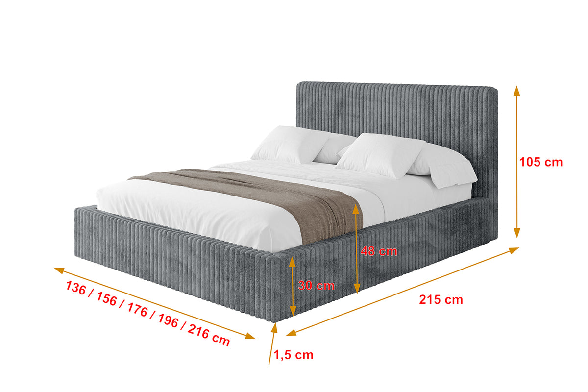 Łóżko tapicerowane ALOVA-v1 sztruks