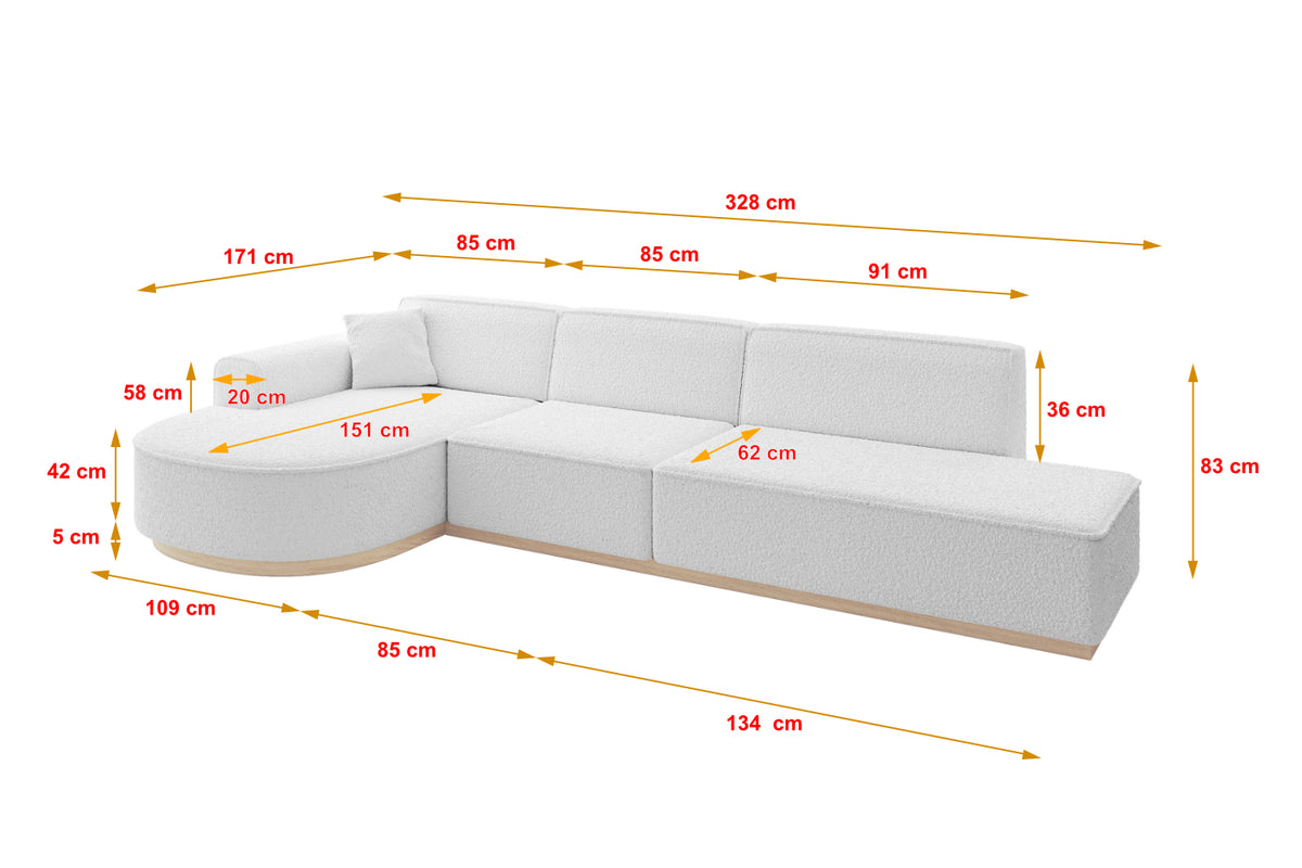 Ecksofa ARRIO-L2 Bouclé