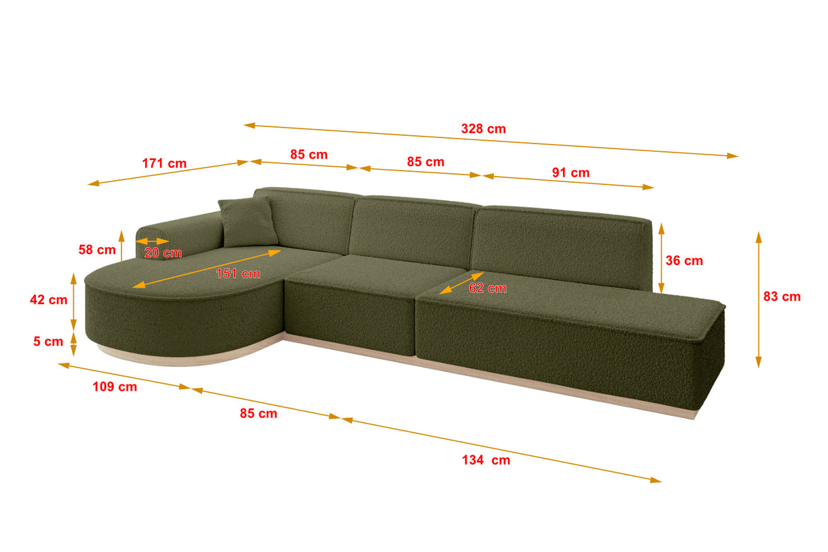 Ecksofa ARRIO-L2 Bouclé
