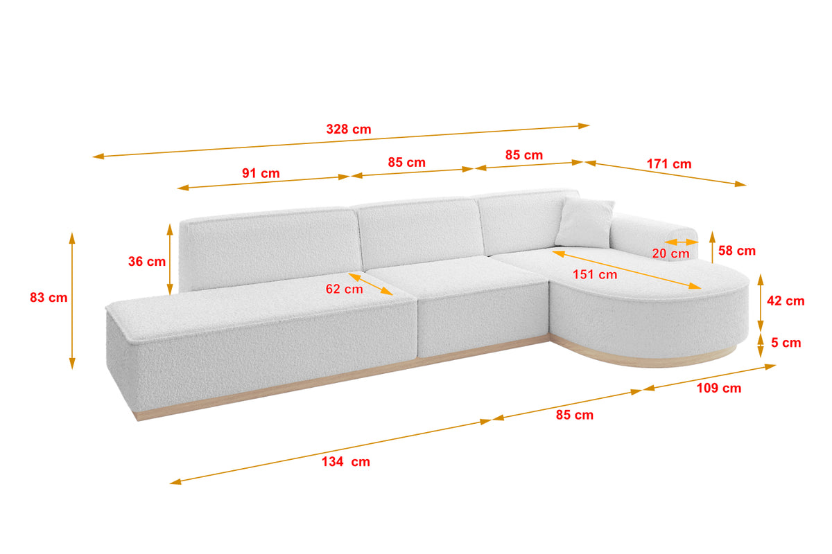 Ecksofa ARRIO-L2 Bouclé