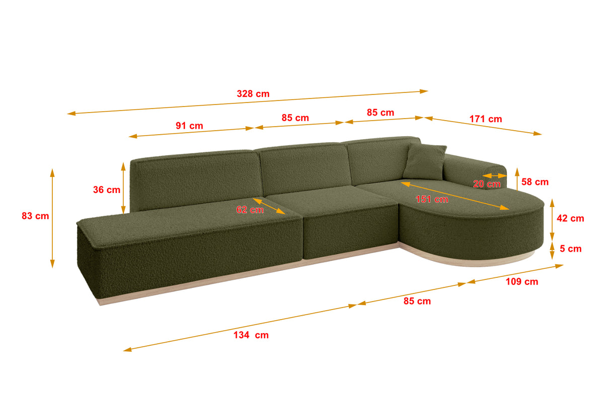 Ecksofa ARRIO-L2 Bouclé
