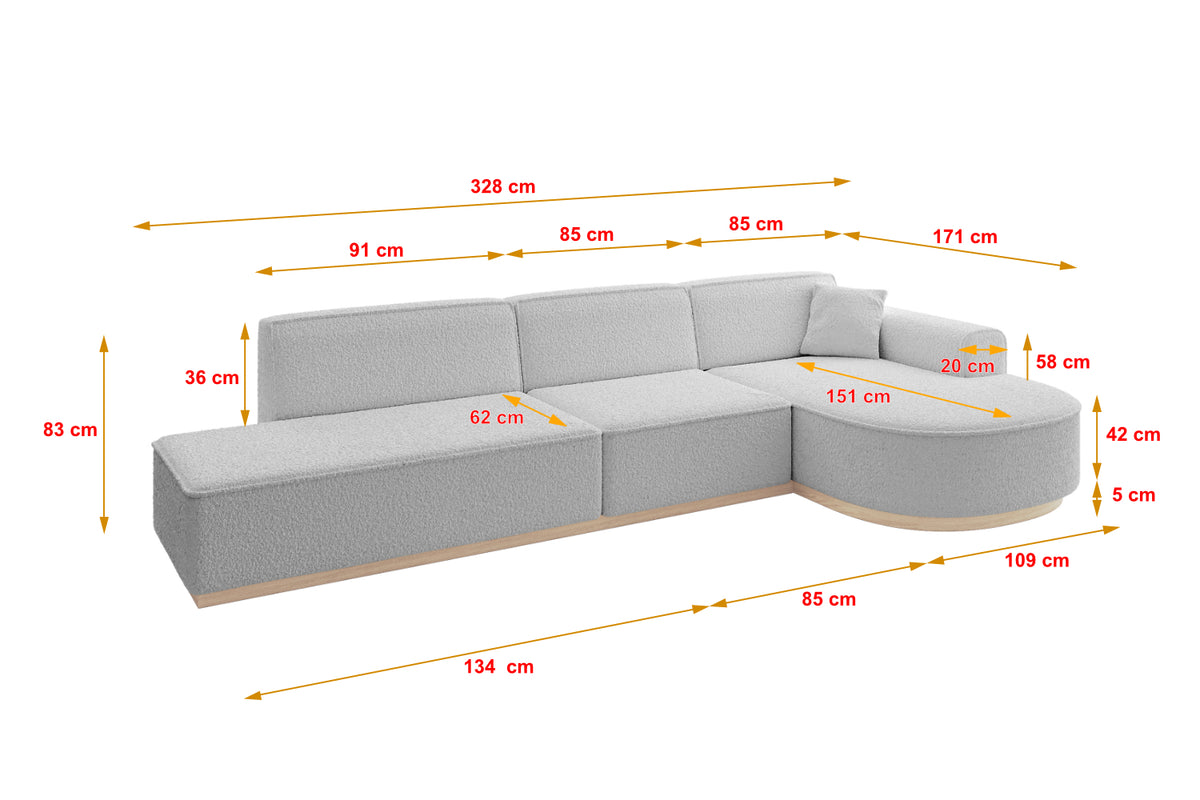 Ecksofa ARRIO-L2 Bouclé