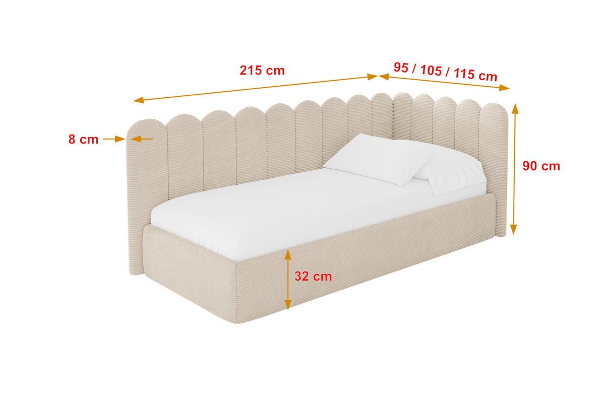 Jugendbett ARTY Cord Linksseitig