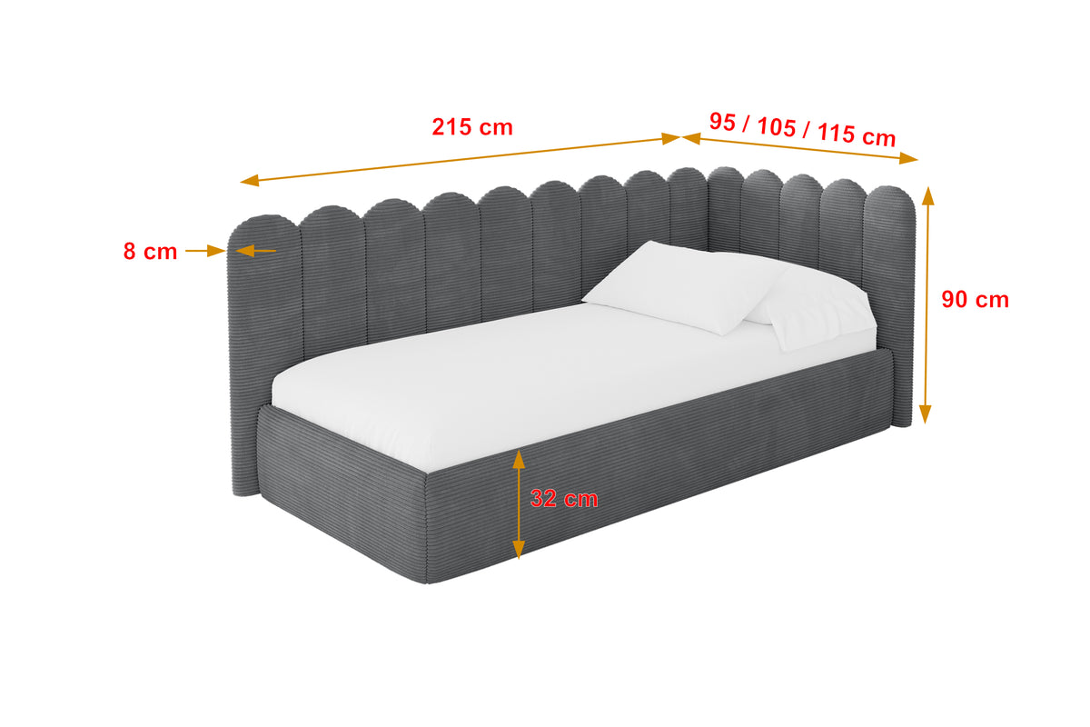Jugendbett ARTY Cord Linksseitig