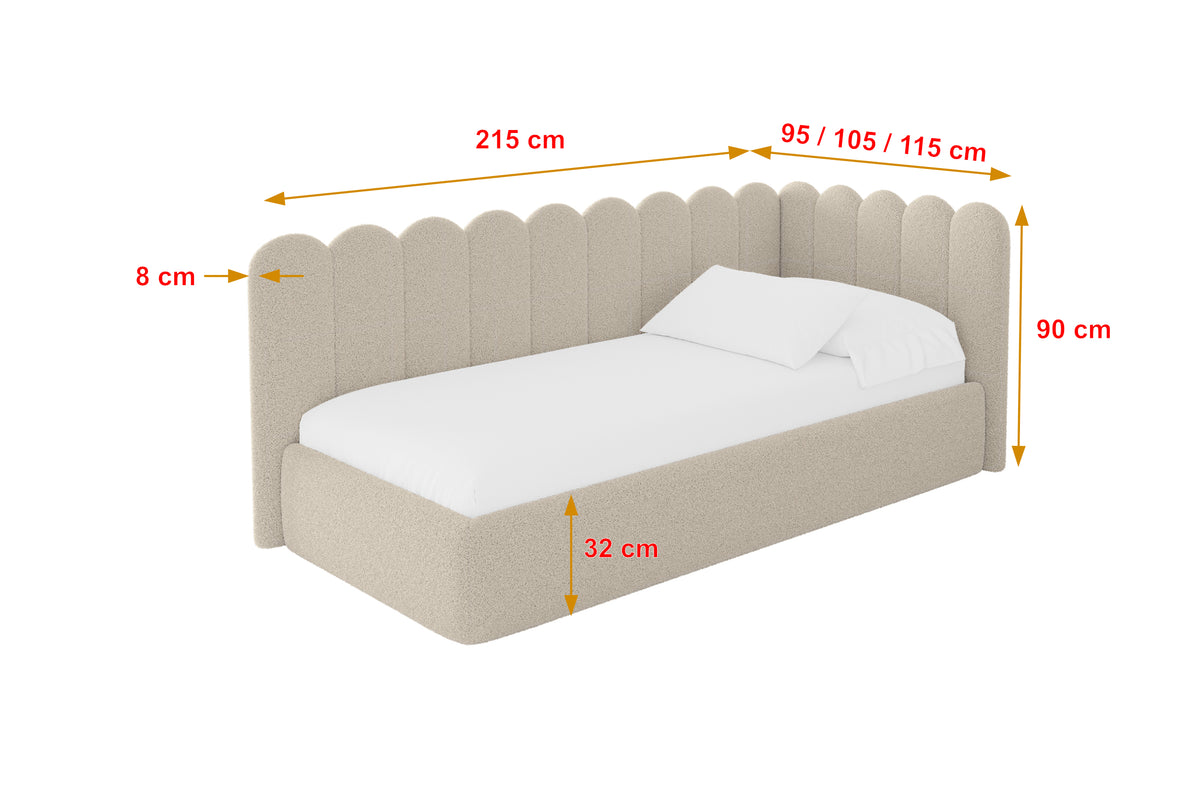 Jugendbett ARTY Bouclé Linksseitig