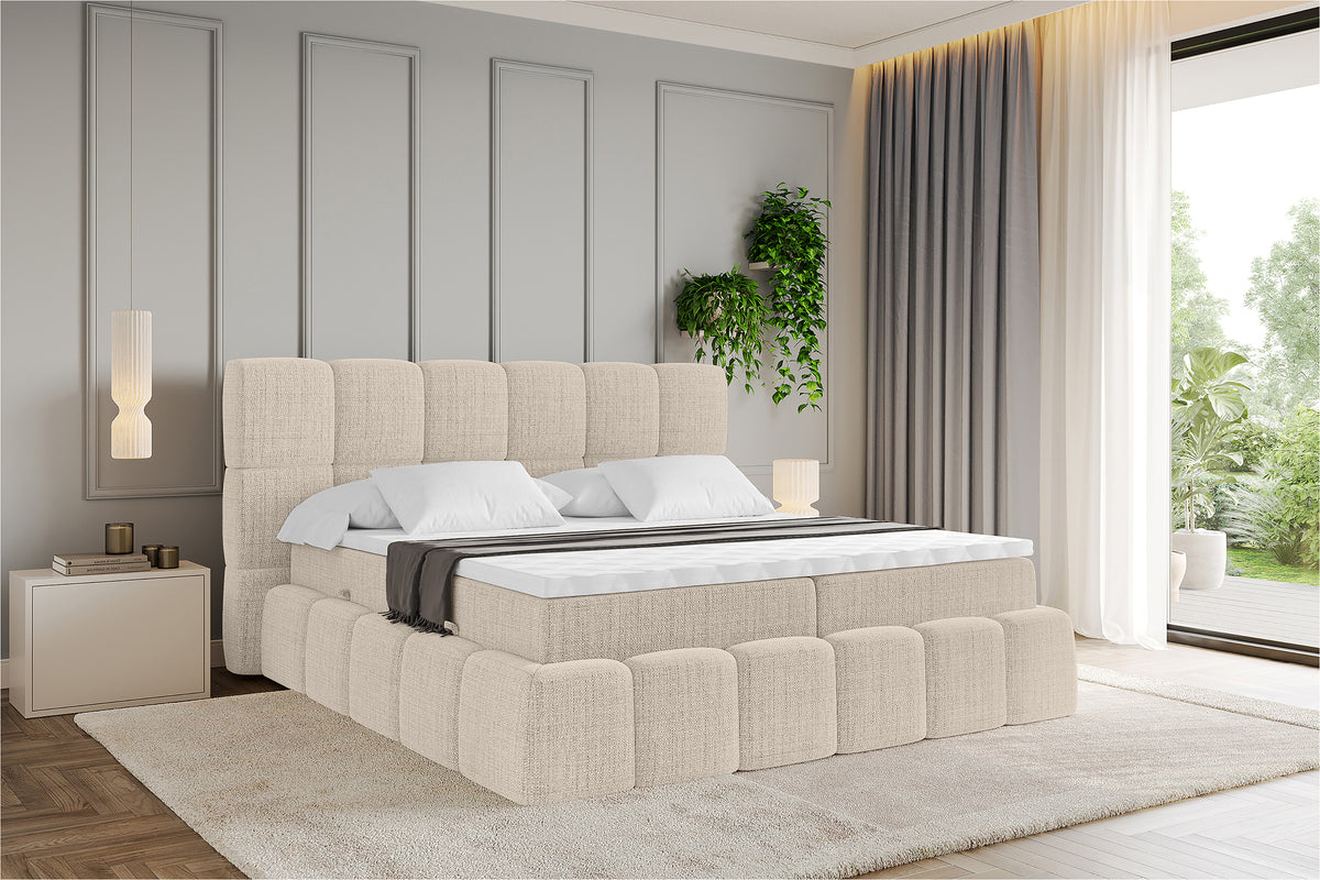 Łóżko boxspring AURI plecionka