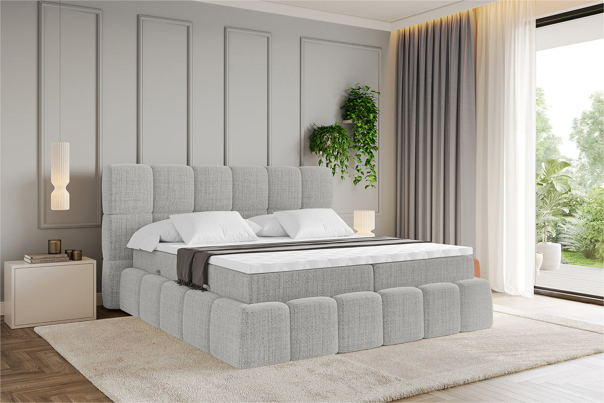 Łóżko boxspring AURI plecionka