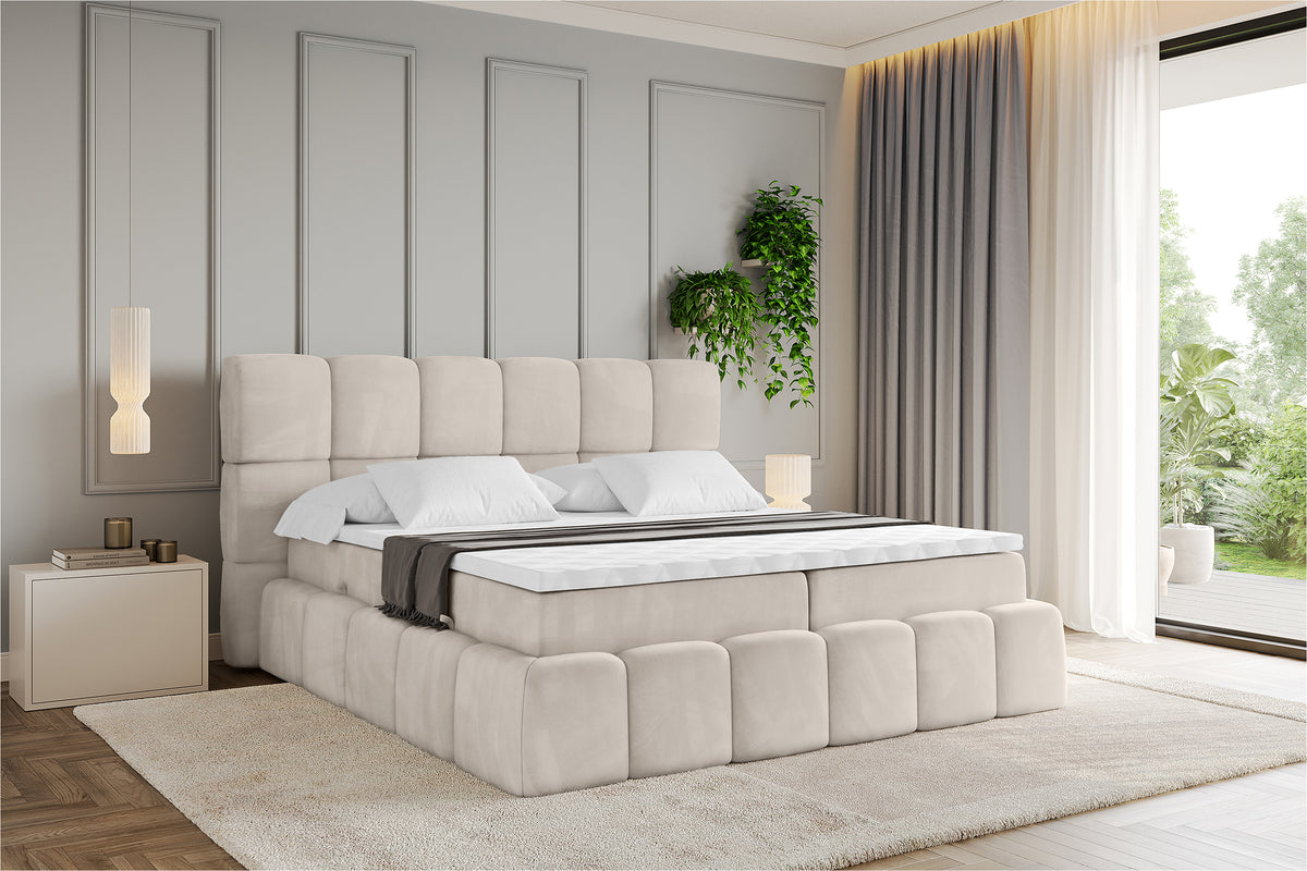Łóżko boxspring AURI welur