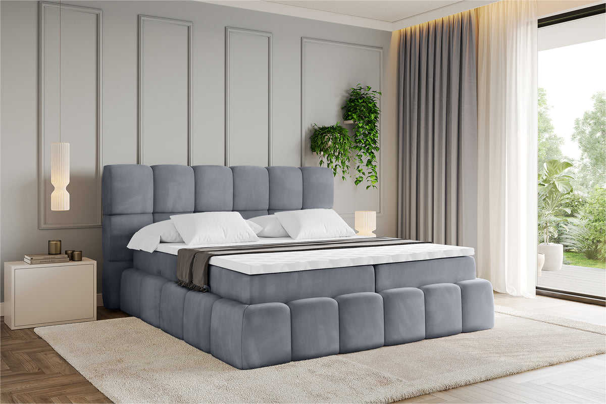 Łóżko boxspring AURI welur