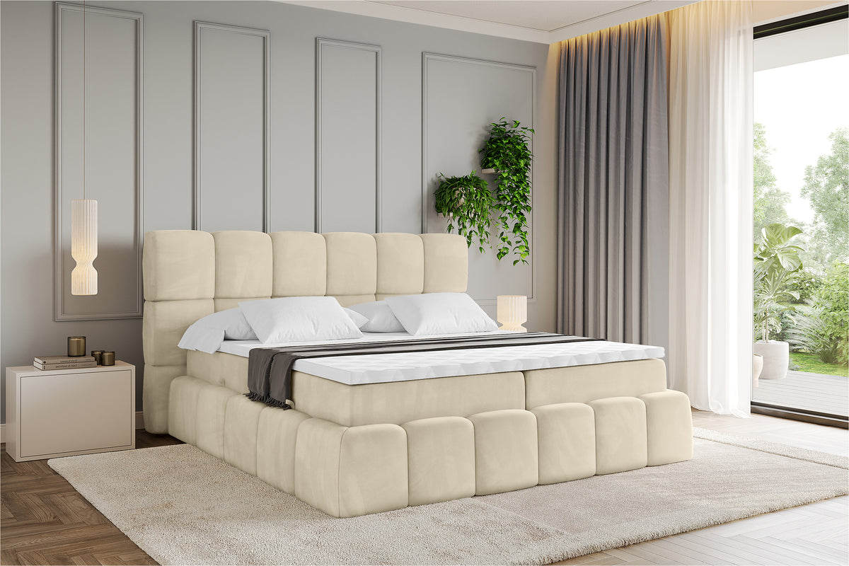 Łóżko boxspring AURI welur
