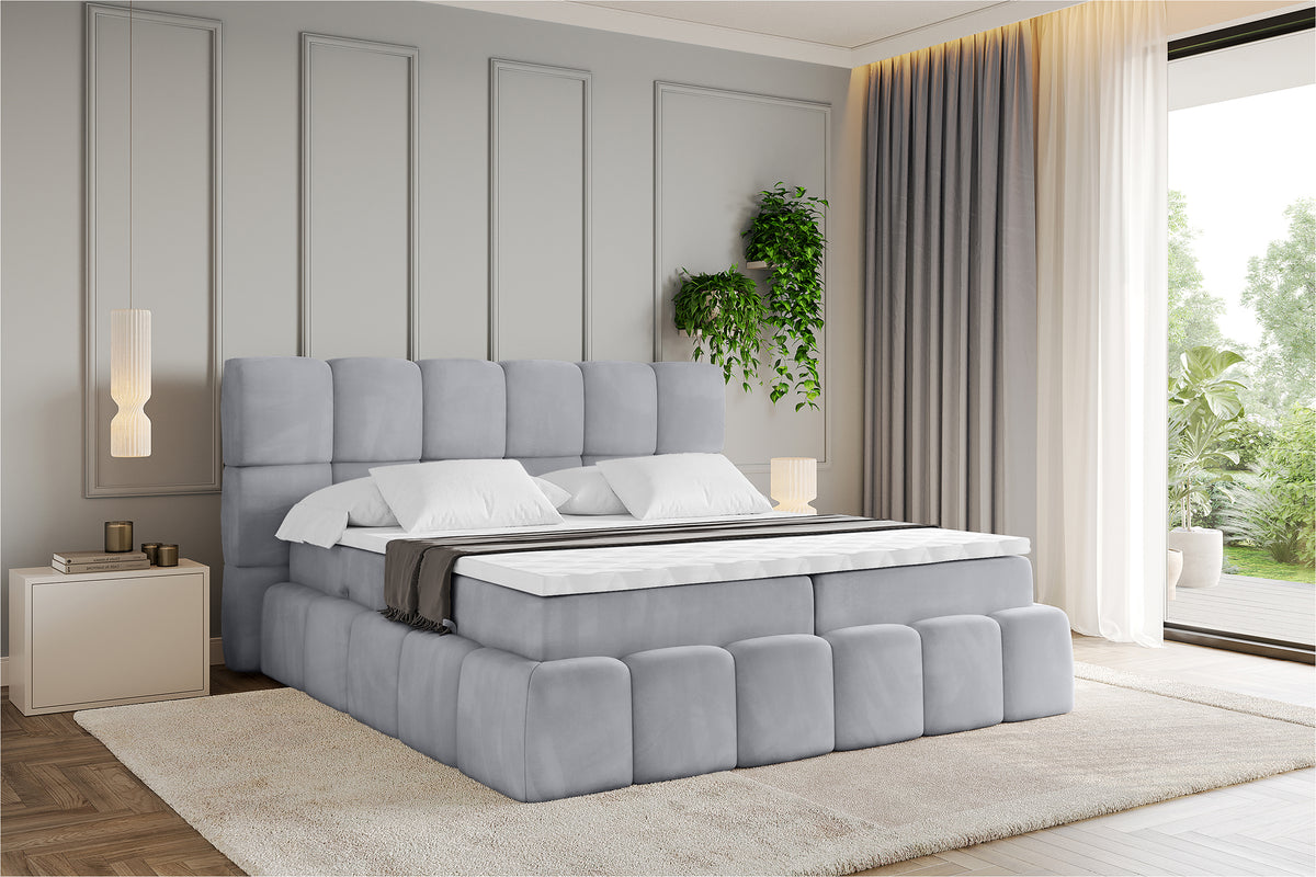 Łóżko boxspring AURI welur