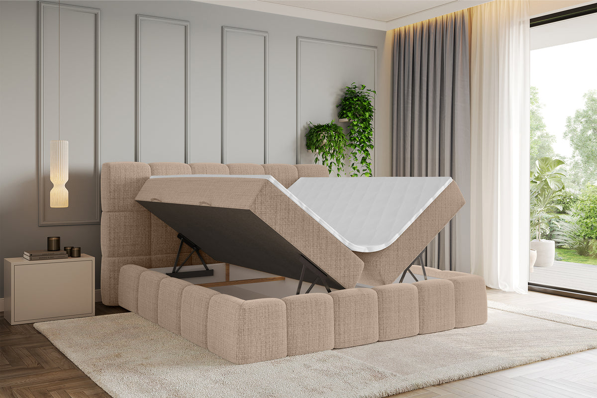 Łóżko boxspring AURI plecionka