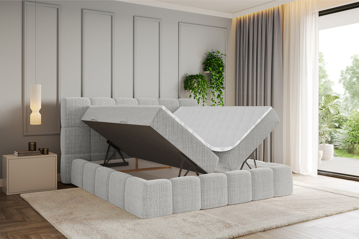Łóżko boxspring AURI plecionka