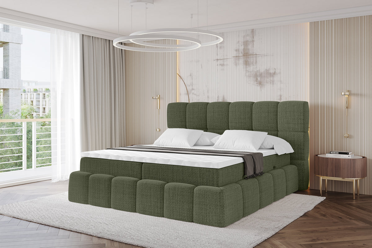Łóżko boxspring AURI plecionka