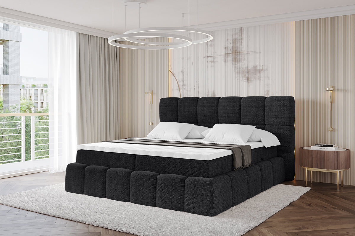 Łóżko boxspring AURI plecionka
