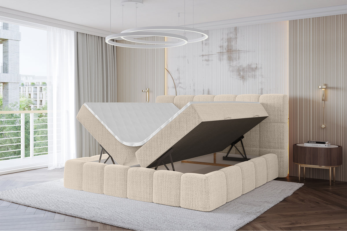Łóżko boxspring AURI plecionka