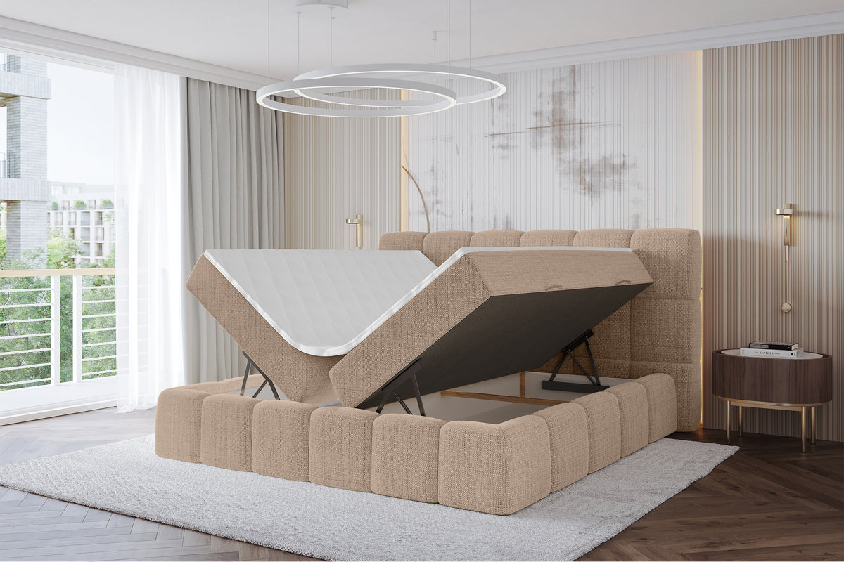 Łóżko boxspring AURI plecionka