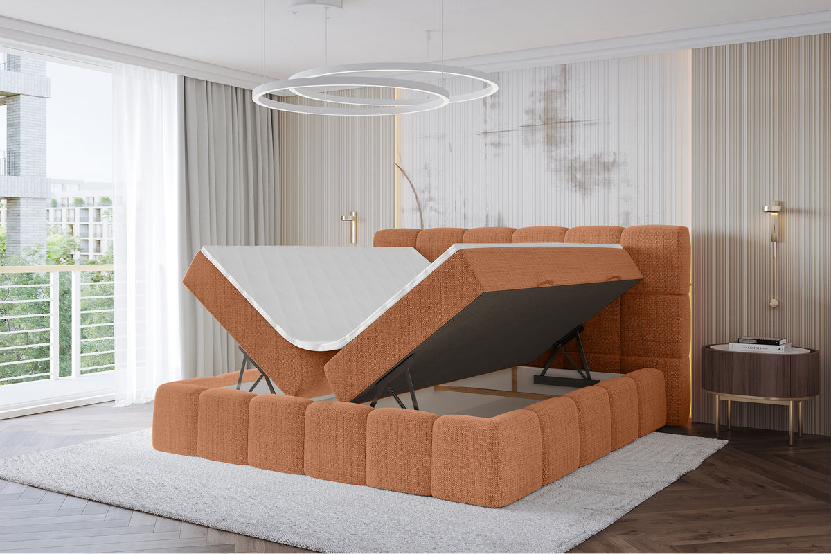 Łóżko boxspring AURI plecionka