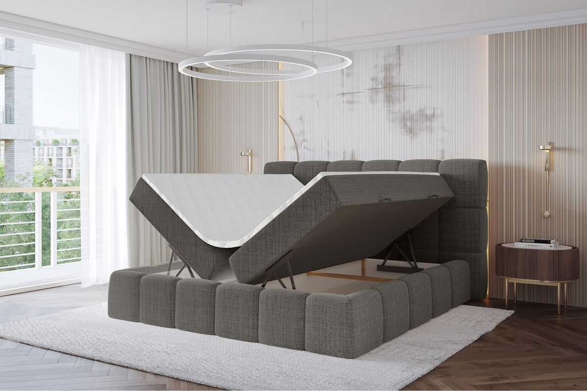 Łóżko boxspring AURI plecionka