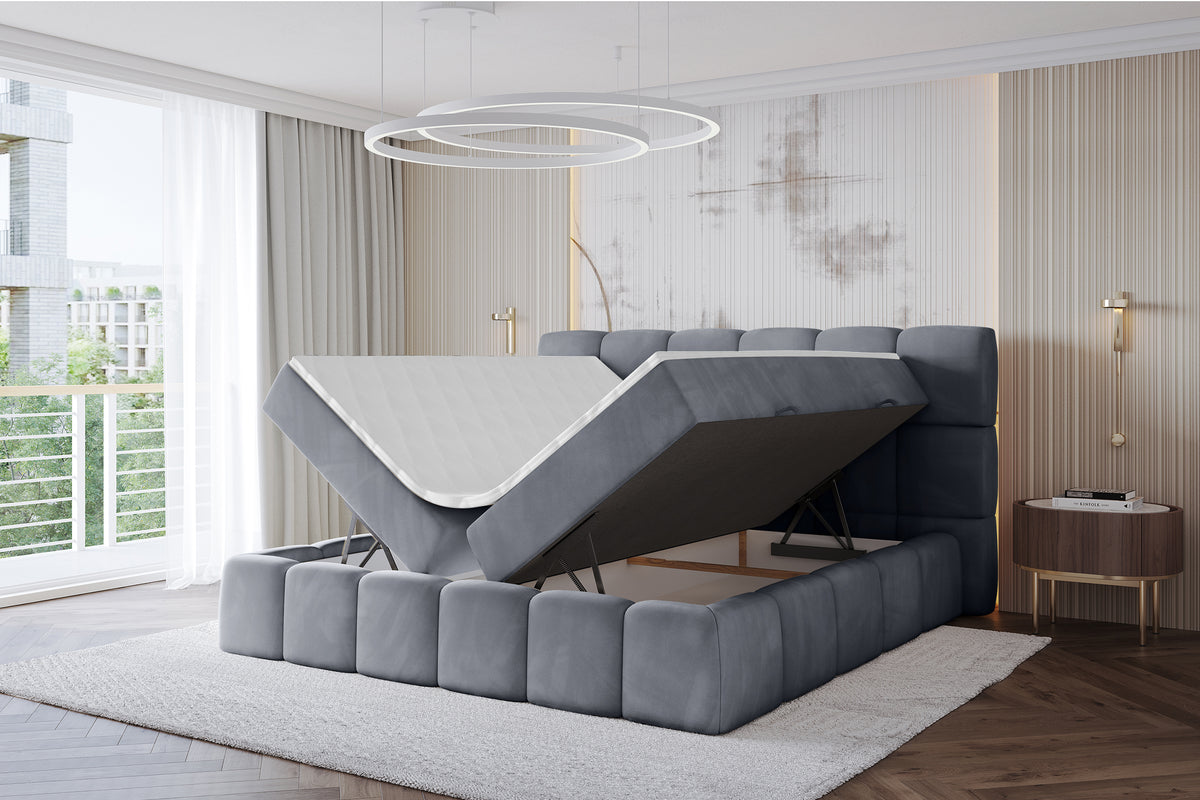 Łóżko boxspring AURI welur