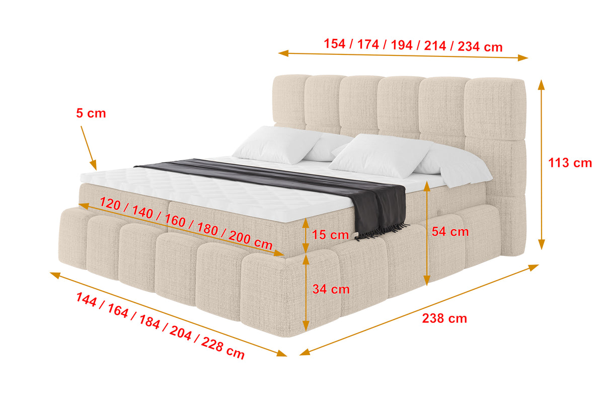 Łóżko boxspring AURI plecionka