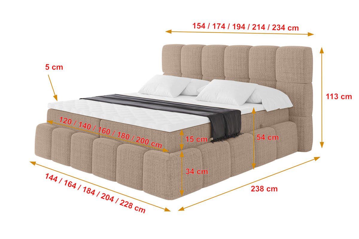 Łóżko boxspring AURI plecionka