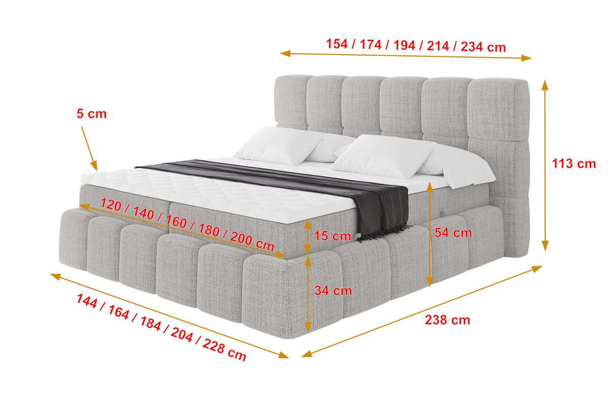 Łóżko boxspring AURI plecionka