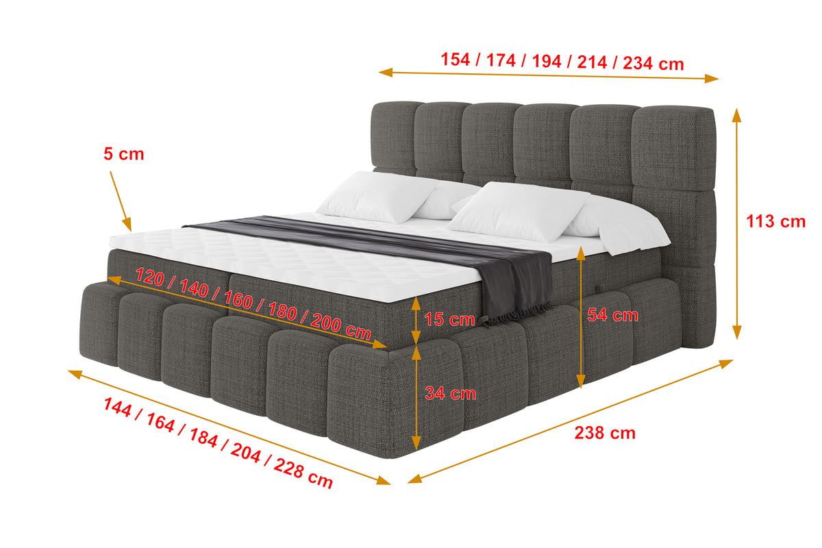 Łóżko boxspring AURI plecionka