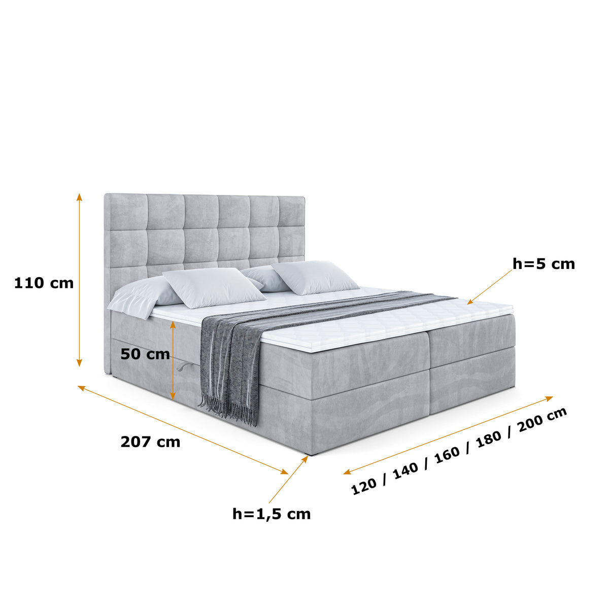 Łóżko boxspring APO welur