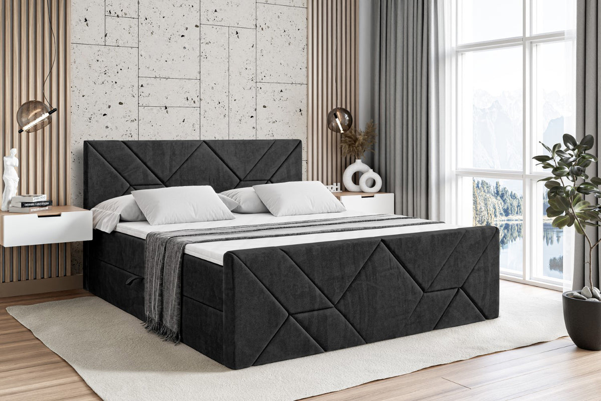Łóżko boxspring BARWA-Z welur