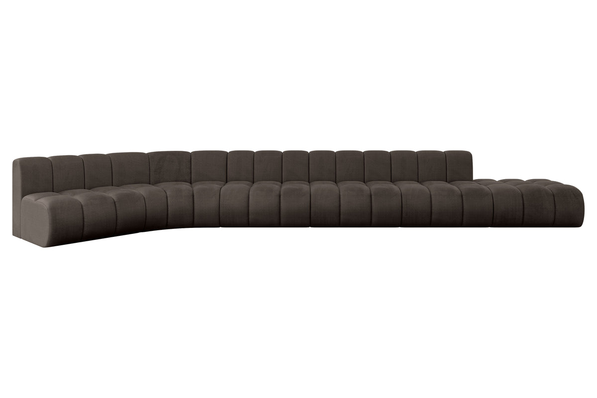 Ecksofa BRILO-L3 Samt, Braun - Monolith 15 / Universell / Ohne Schlaffunktion
