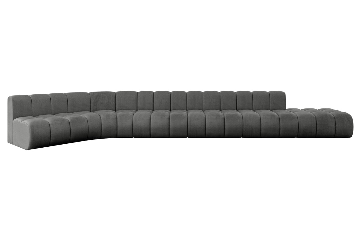 Ecksofa BRILO-L3 Samt, Dunkelgrau - Monolith 92 / Universell / Ohne Schlaffunktion