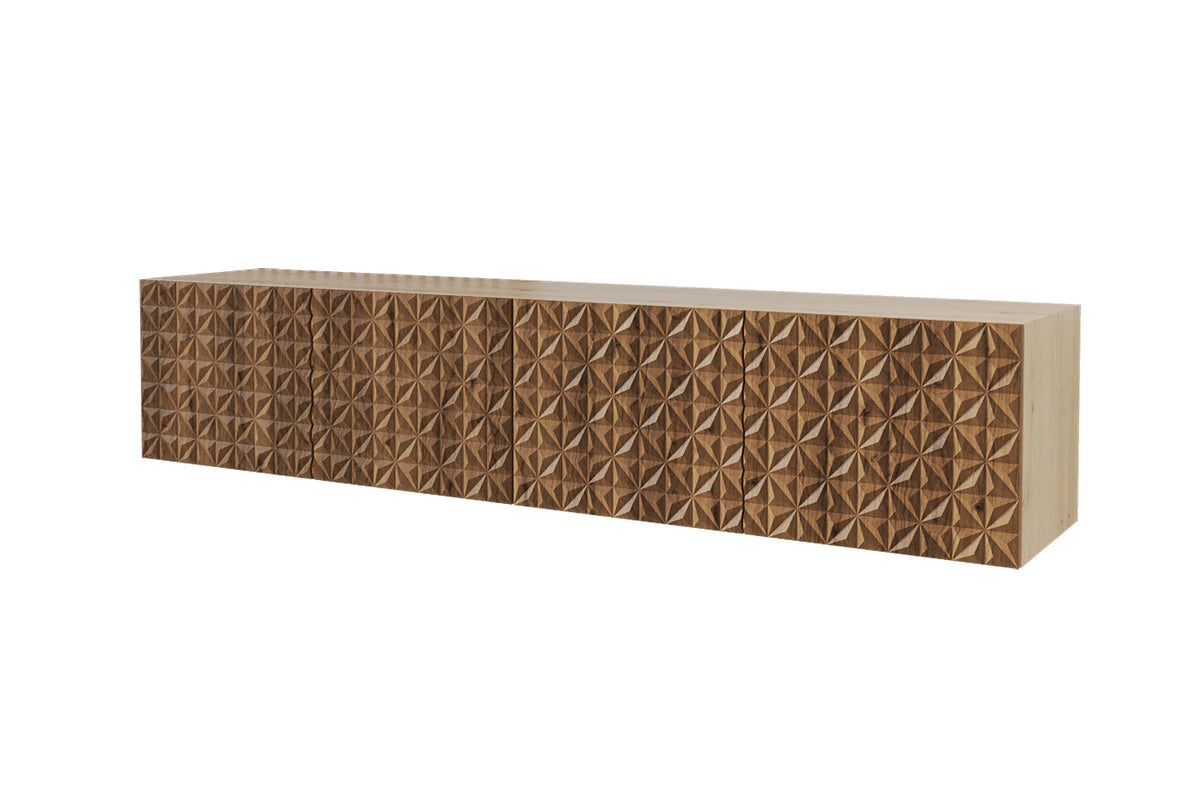 Szafka RTV VIRA, Dąb Artisan/Katania / 200 cm / Wiszący