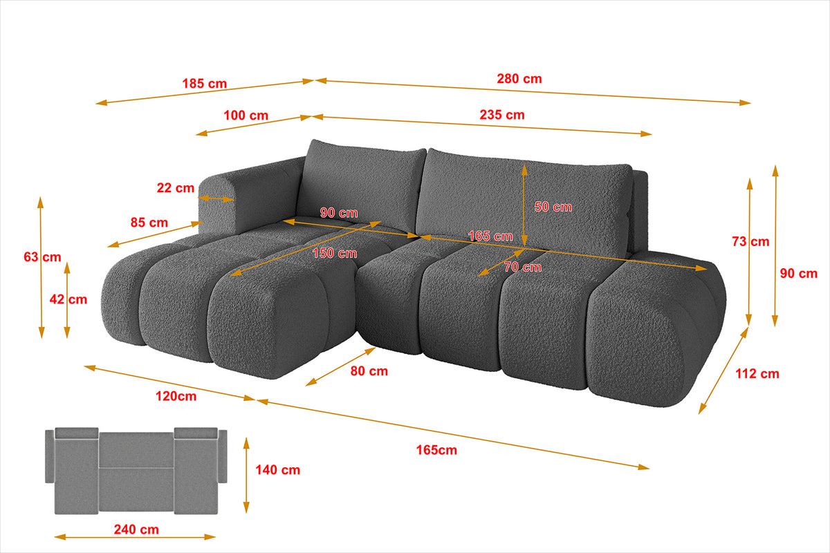 Ecksofa CLOUD-L Bouclé