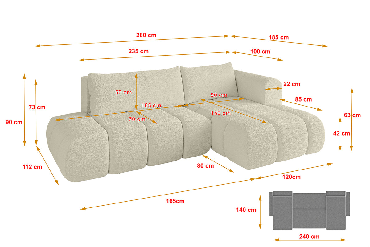 Ecksofa CLOUD-L Bouclé