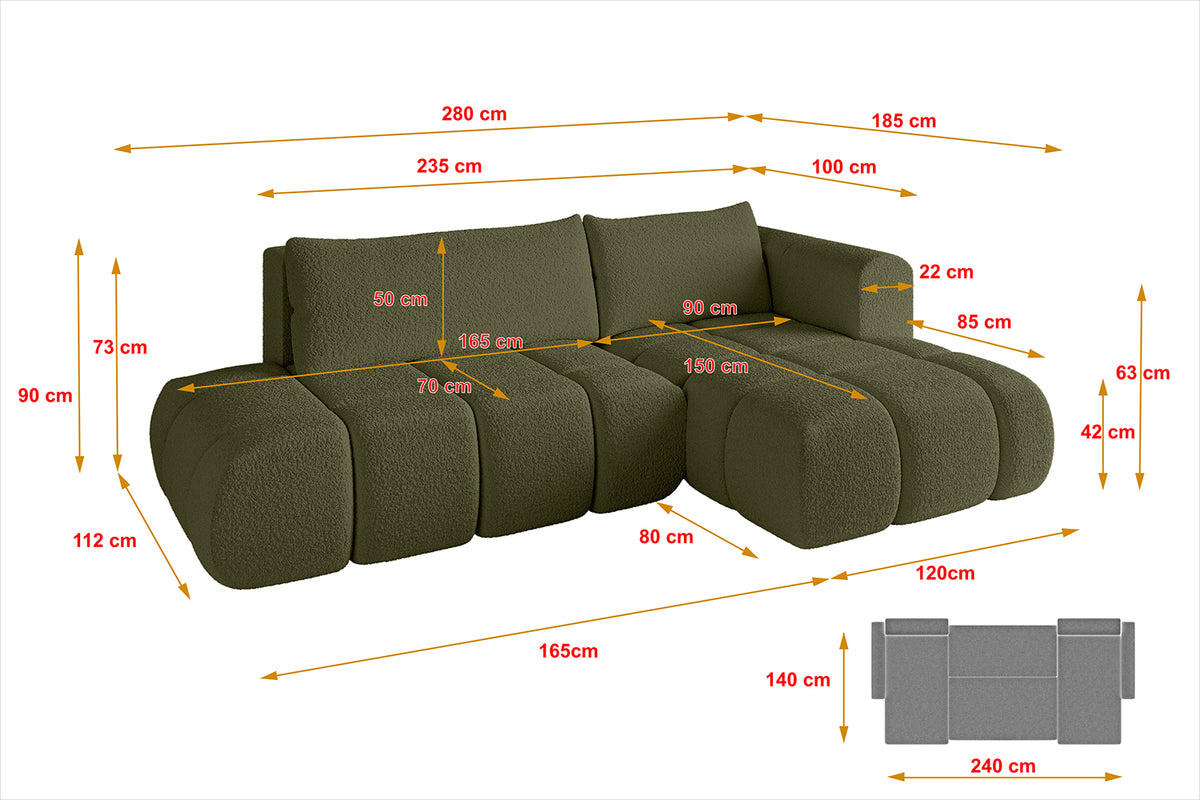 Ecksofa CLOUD-L Bouclé