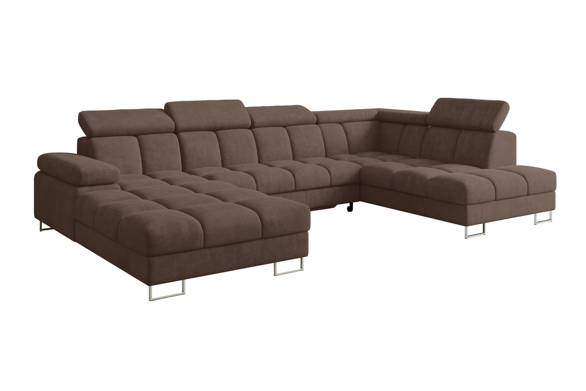 Wohnlandschaft COMA U Samt, Braun - Dream Velvet 202.37 / Rechts / Mit Schlaffunktion