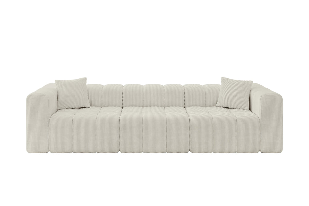 Sofa DONY-3 Cord, Creme - Poso 100
