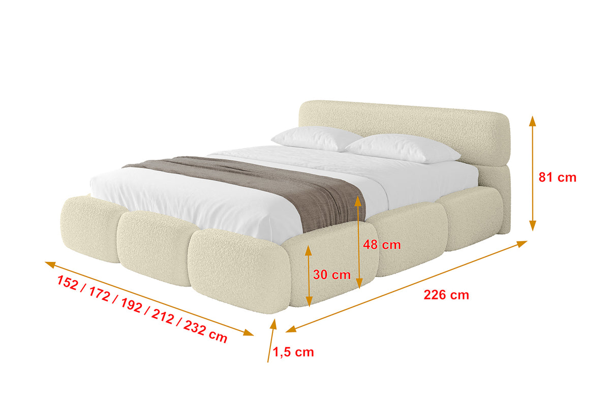 Łóżko tapicerowane ELVA-v1 Bouclé
