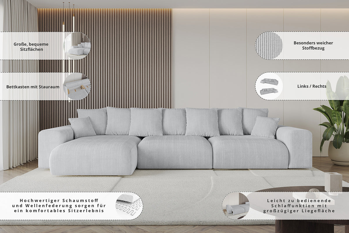 Ecksofa ESKAR-L2 Bouclé