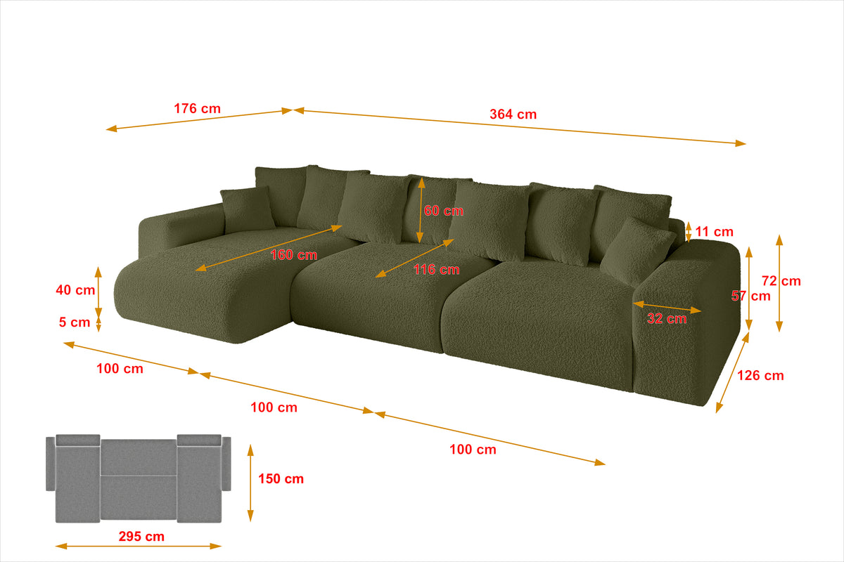 Ecksofa ESKAR-L2 Bouclé