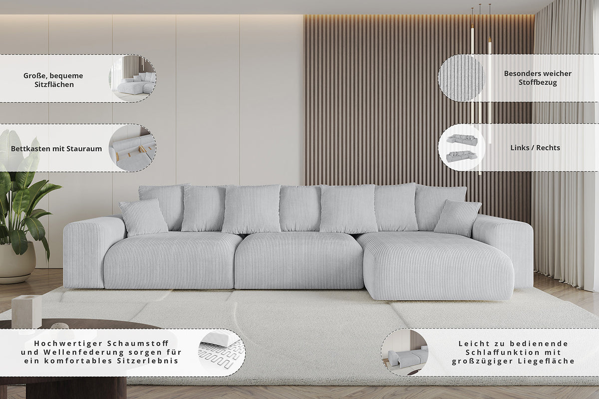 Ecksofa ESKAR-L2 Bouclé
