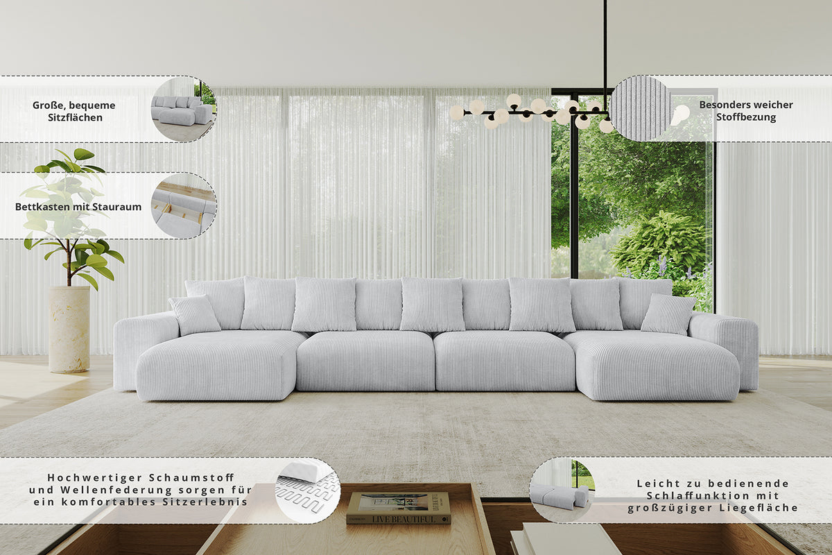 Wohnlandschaft ESKAR-U2 Cord