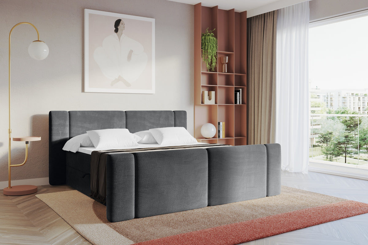 Łóżko boxspring EVON-Z sztruks