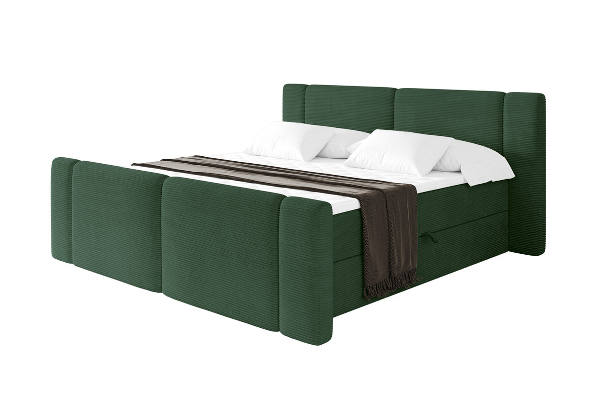 Łóżko boxspring EVON-Z sztruks, Zielony - Poso 14 / 120x200 cm / H4