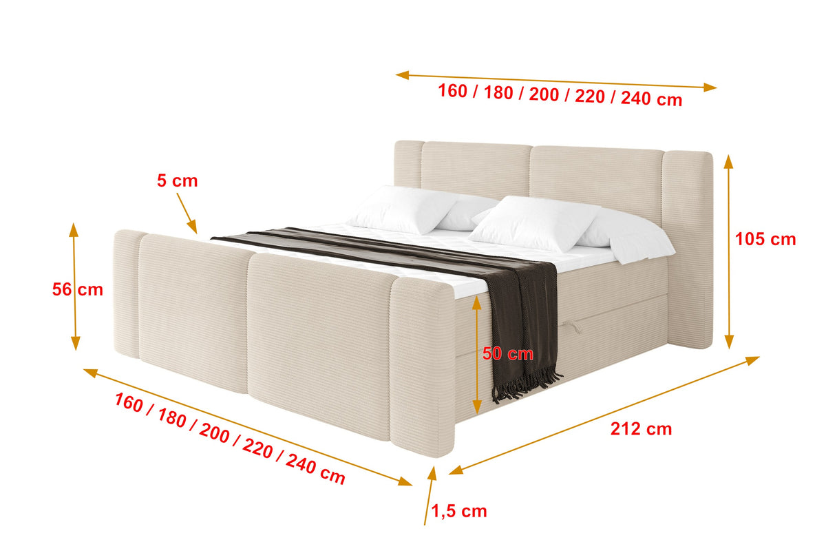 Łóżko boxspring EVON-Z sztruks