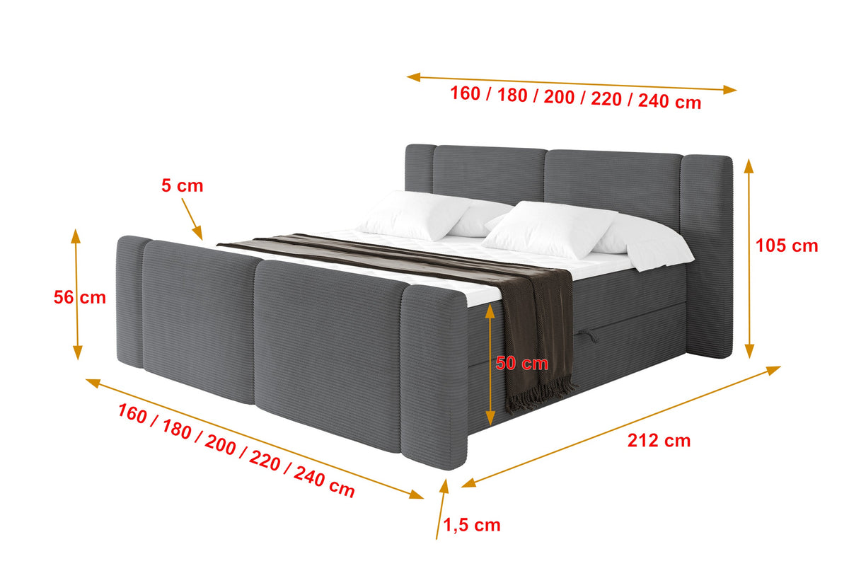Łóżko boxspring EVON-Z sztruks