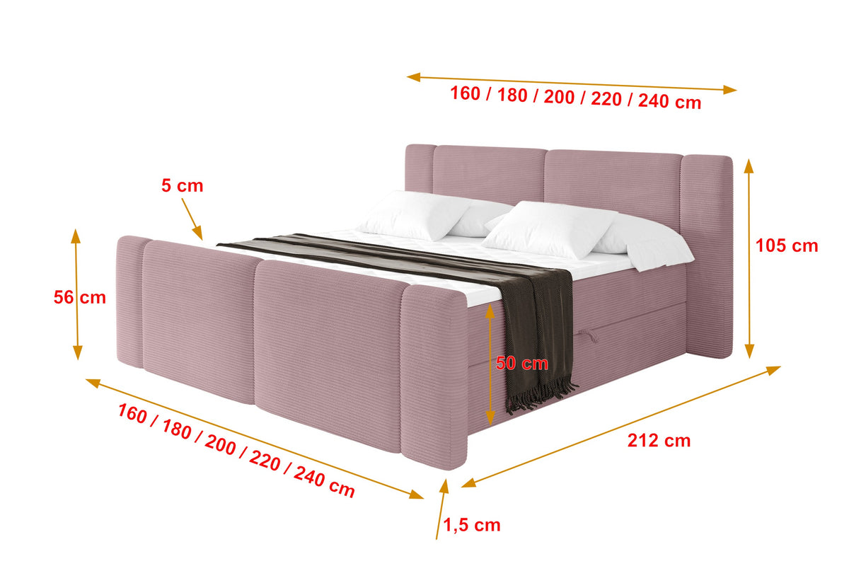 Łóżko boxspring EVON-Z sztruks