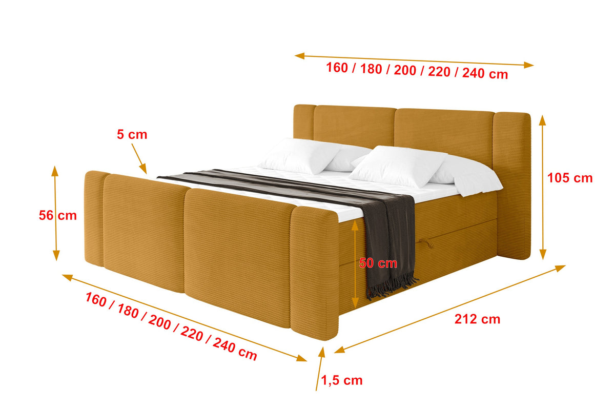 Łóżko boxspring EVON-Z sztruks