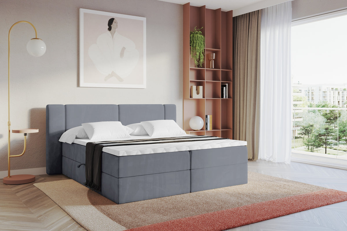 Łóżko boxspring EVON welur